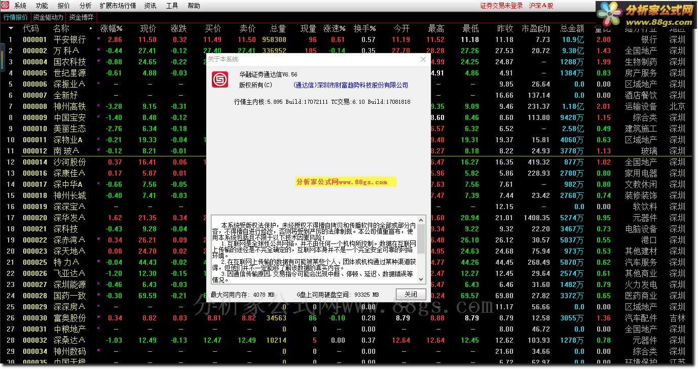 华融通达信行情交易软件 更新时间：2017-10-25